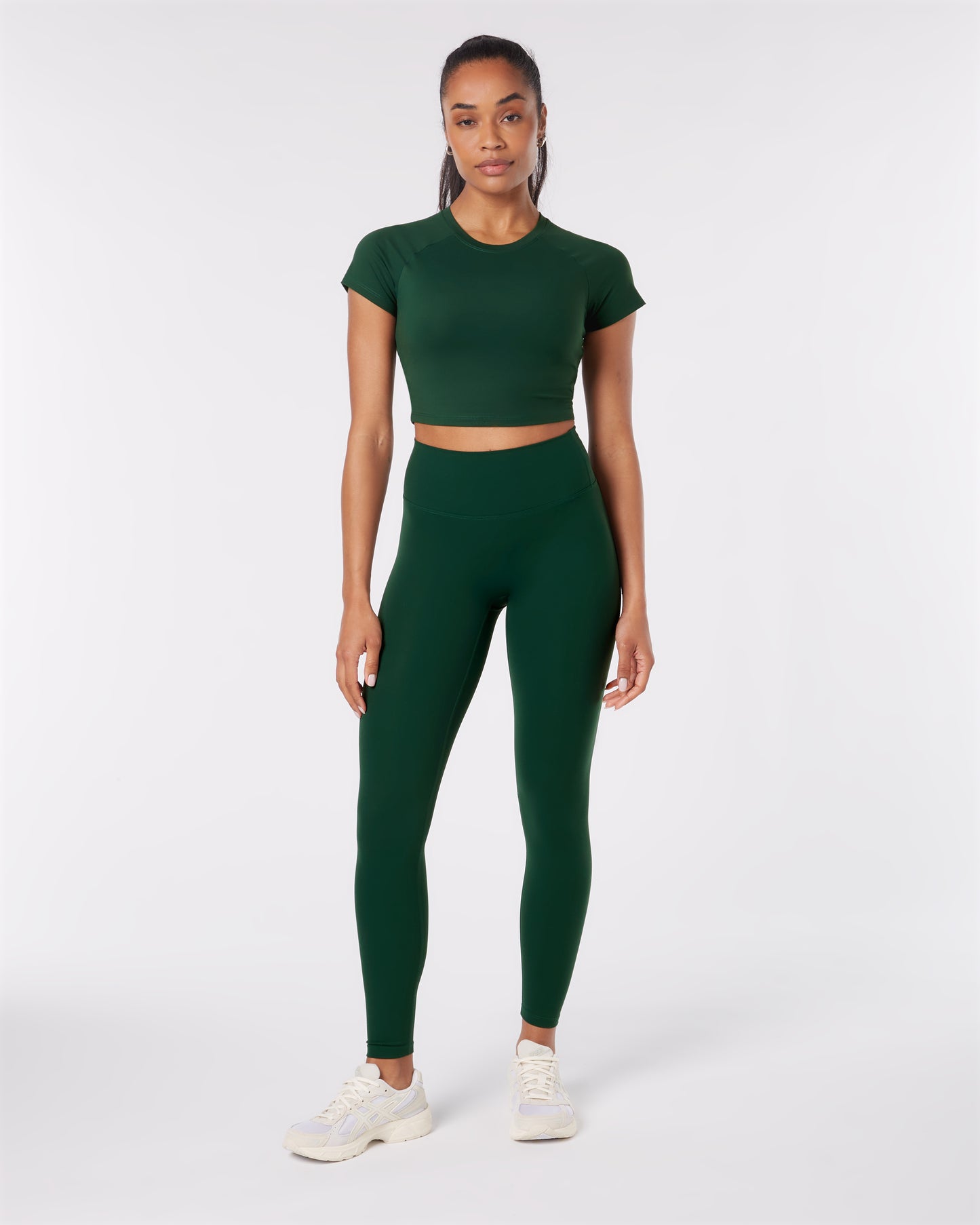 Short Sleeve Crop Top - Jungle Green