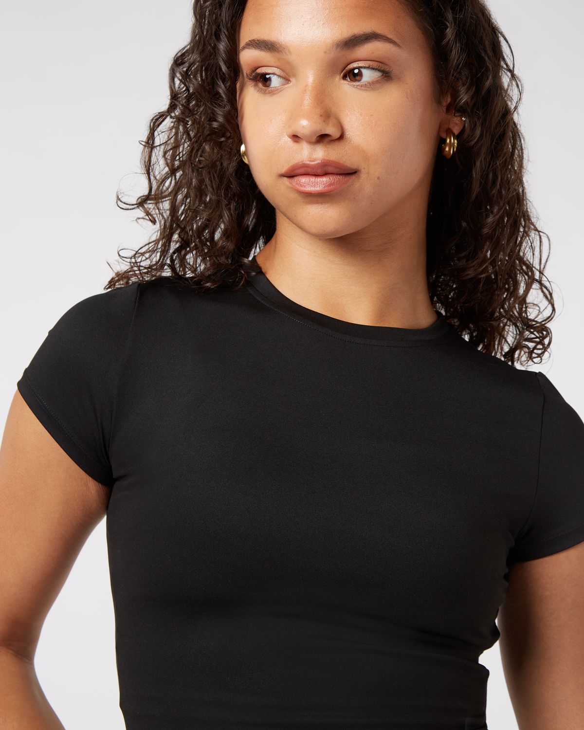 Short Sleeve Top - Schwarz