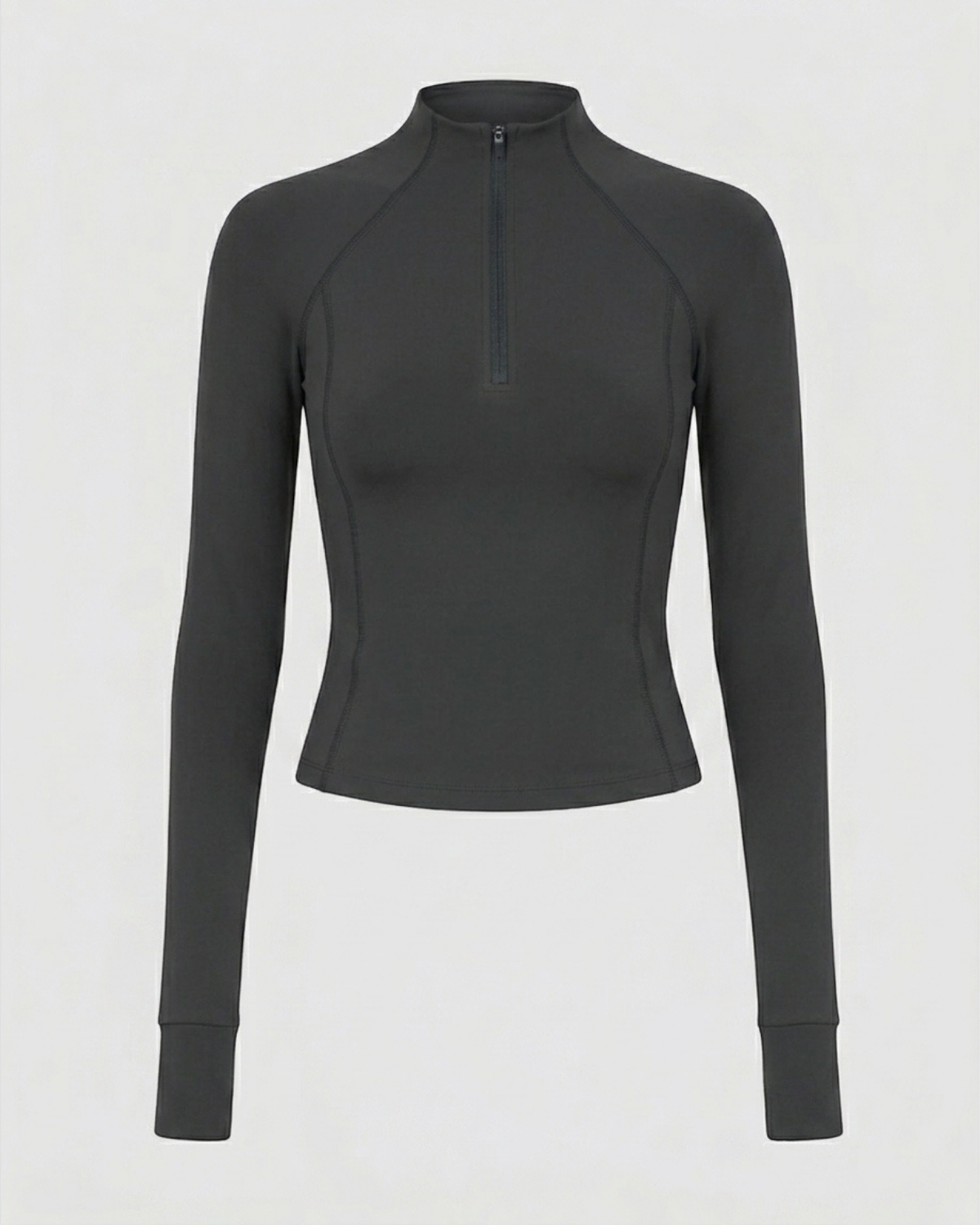 Quarter Zip Long Sleeve Top - Anthracite