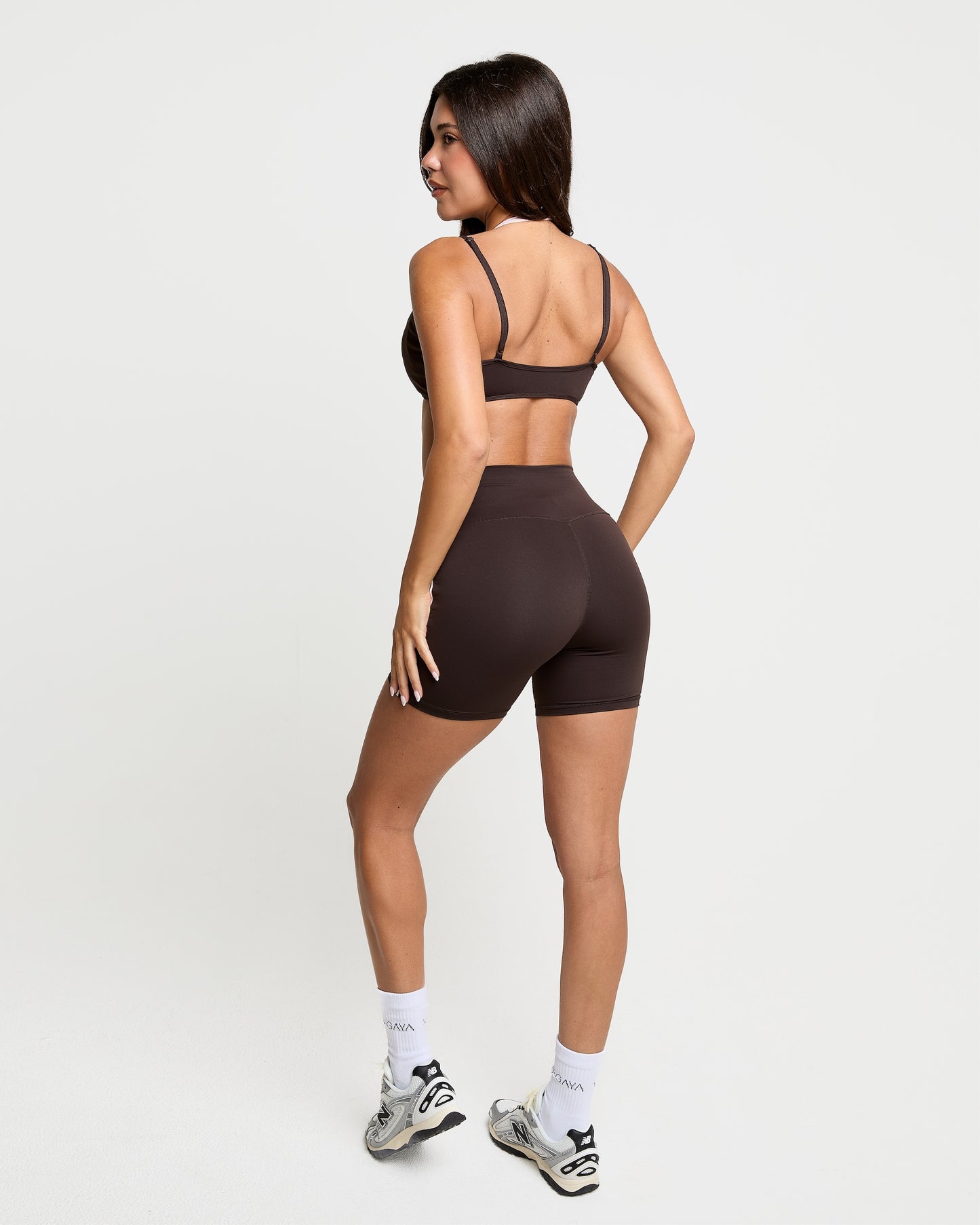 Layered Halter Bra - Coffee Bean / Blossom Pink
