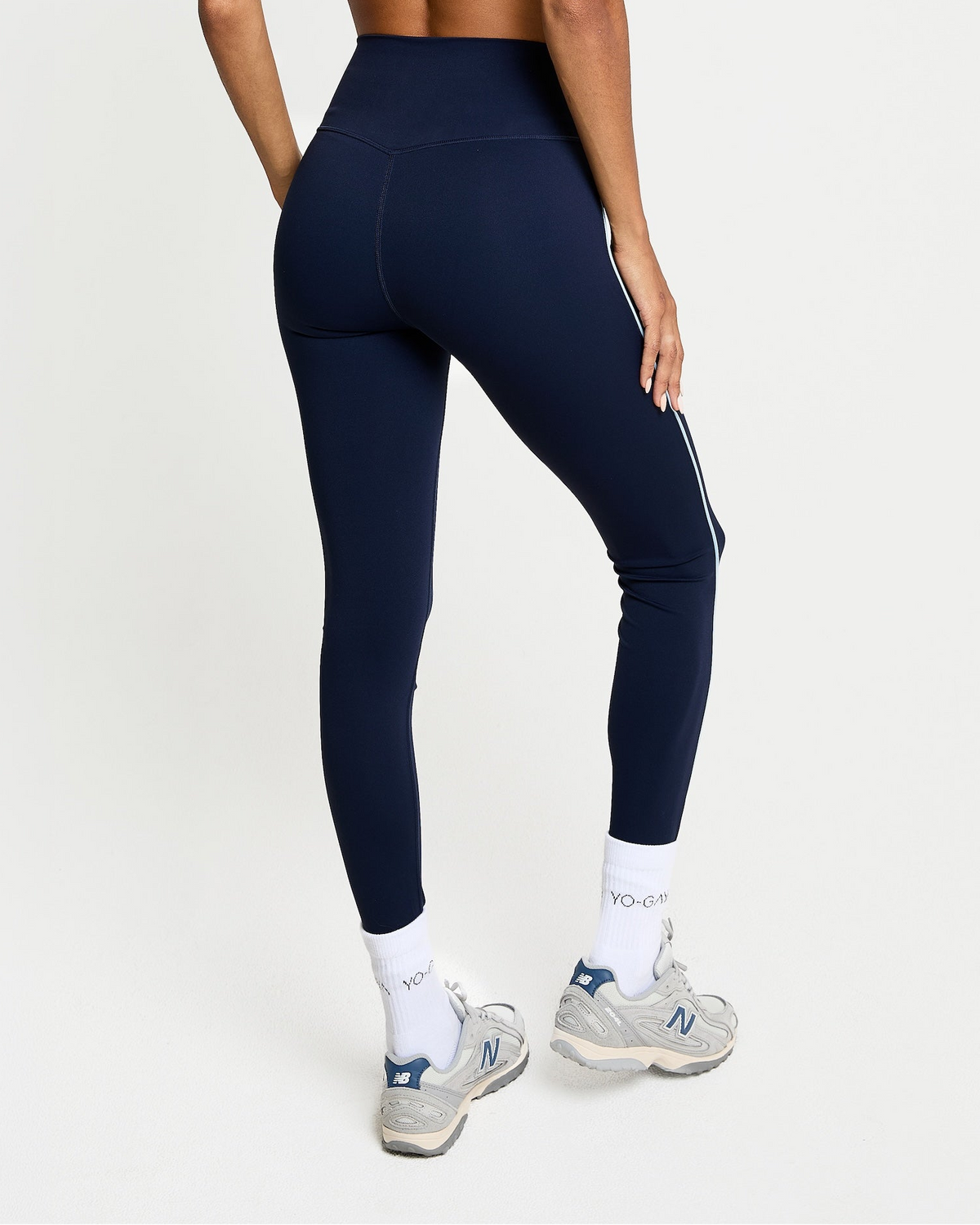 Stripe Sculpt Legging - Navy Blue
