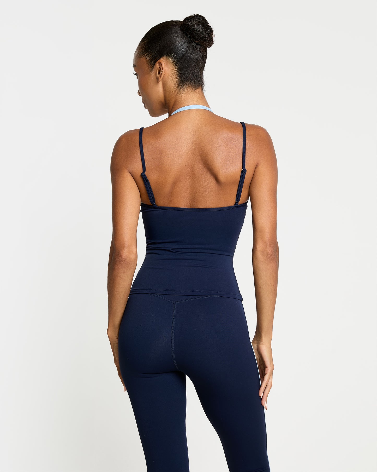 Layered Halter Top - Navy Blue / Sky Blue